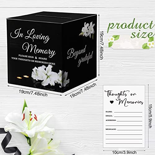 Fainne 50 PCs Lily Compartilhe um cartões de memória com celebração do Life Box Cards de conselhos fúnebres agradecimento