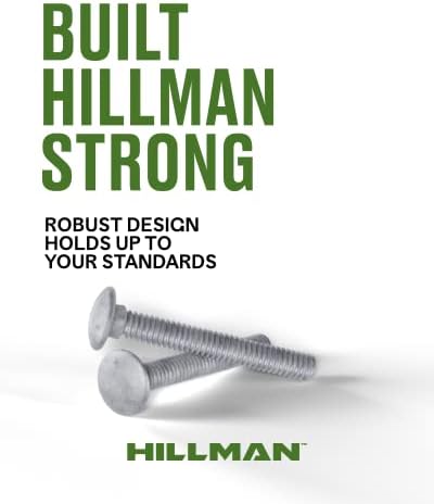 Hillman Group galvanizou o parafuso de carruagem 3/4 ”x 16”, 20 contagem, ponto contundente, aço de liga, fixadores de cabeça redonda de bloqueio automático, madeira e metal, sem lavadora necessária, resistente à ferrugem