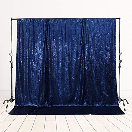 Cenário de lantejoulas squarepie não ver através de um fundo grosso de cortina de glitter 20 pés x 10 pés azul marinho