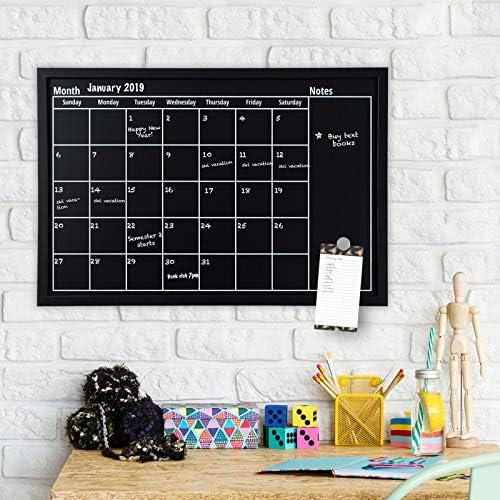 Excello Global Products Framed Calendar Retor de Calendário: Inclui giz & ímãs 23,5 x15-EGP-HD-0002