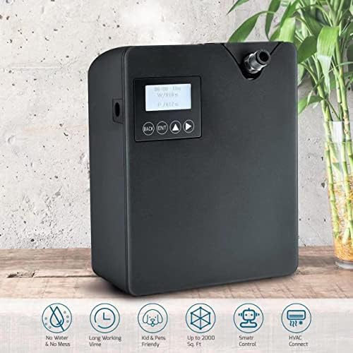 JCLOUD Smart Scent Air Machine com tecnologia nebulizadora para casa, difusor de óleo essencial profissional sem água 300ml, difusor de perfume HVAC para óleos essenciais para quarto grande, escritório, spa, preto