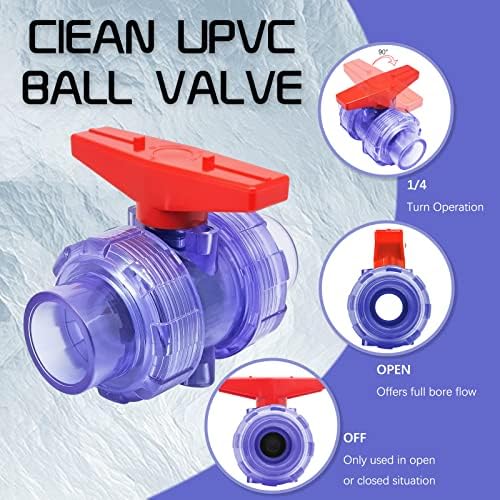 1/2 polegada PVC PVC Double Double True Union Ball Valve