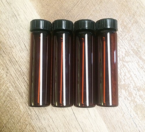 Pacote de 4 3,75 de altura / 8 dram / 1 oz / 30 ml de vidro âmbar resistente a UV Amostra de armazenamento cosmético Spice Spice Spice