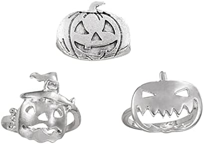 Anéis de moda para mulheres 3pc Vintage Halloween Pumpked Ring Combating Ring Combation Elegant Halloween Ansiedade