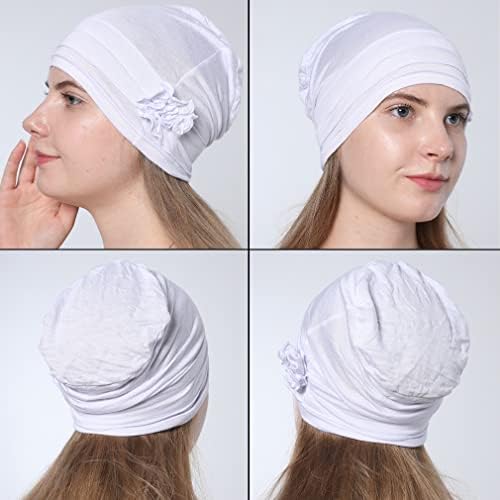 Gorros de gentilezas e lenços de lenço para mulheres Hijab Cap Turban Flower Caps Vintage Cabeça de cabeça elástica elástica vintage