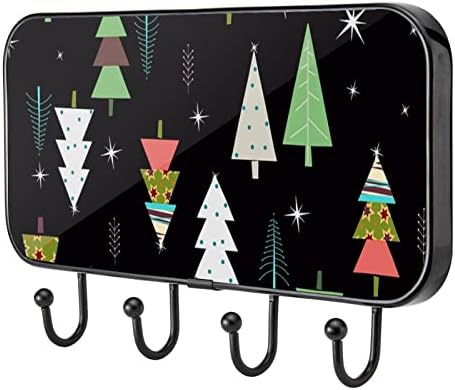 Ganchos Guerotkr para pendurar, ganchos de parede adesivos, ganchos auto -adesivos, árvore de Natal colorida Padrão preto