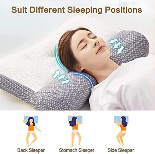 Poldom Super Ergonomic Pillow, travesseiro ergonômico, travesseiro ortopédico para dormir, modelagem de partição, travesseiro de cama de suporte de pescoço ajustável para todas as posições de dormir