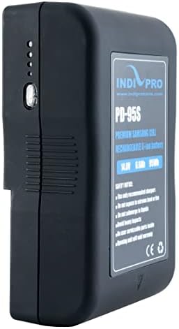 Indipro Compact Series 95WH 14.8V V-Mount Battery de íons de lítio | Máximo de 10a Draw contínuo | Saída única de