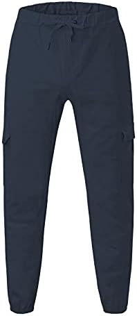 Calça longa de calça longa de cor de cor sólida de cor de bolso de bolso de bolso de bolso de bolso de bolso calças de bolso