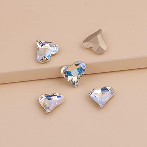 Moonlight Sweet Heart Nails Crystal Glitter Glass Rhinestones apontados com backms da unha Gems para acessórios DIY 3D -