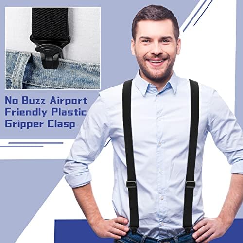 Janmercy 2 PCs sob suspensórios de roupas para os suspensórios de aeroportos de homens clipes de plástico Caminhando suspensório
