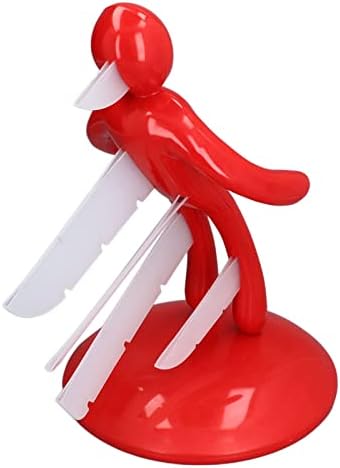 Stick Man Block, bloqueio de faca de vodu, utensílios de cozinha Gadgets, suporte para faca de faca em forma de faca de faca vermelha em forma humana