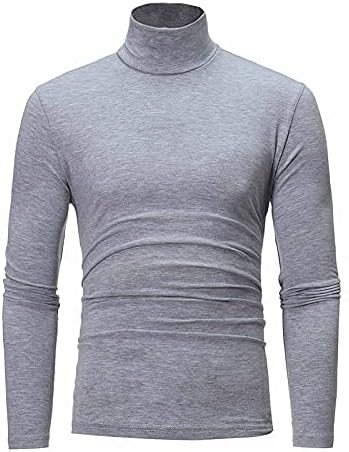 Turtleneck masculino Top Slim Fit Solid Base Solid Sweater Casual Manga longa Underwear Tops masculino Camiseta de blusa respirável macho