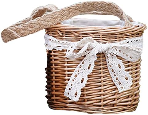 Cabilock Rattan Storage portátil Decoração de casamento embelezes para a criação de cestas de meninas de flores 4pcs cesto de tecido com alça de cesta de flores pequenas cestas pequenas para favores de vime