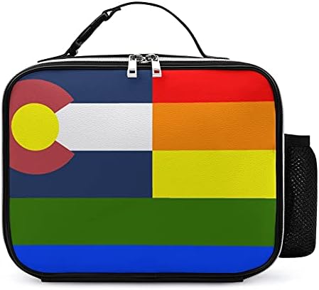 Orgulho gay Bandeira do Colorado Reutilizável Bolsa de lancheira Recipiente de lancheira isolada para viagens de piquenique