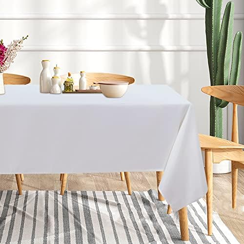 Sancua 6 Pacote toalha de mesa branca 60 x 102 polegadas, toalha de mesa de retângulo para mesa de mesa de poliéster