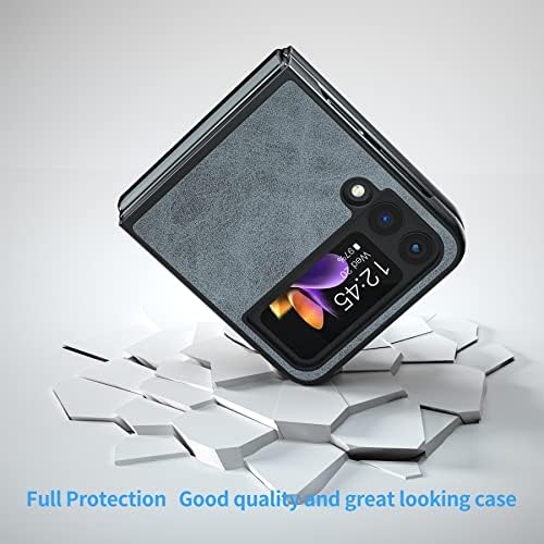 Hongxinyu hxy para Samsung Galaxy Z Flip 4 5G 2022 Case, caixa de proteção leve de couro PU fino