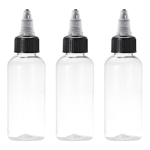 Meccanixity 60ml Plastic Dispensing Bottle com Twist Top Cap Medição graduada para tintas, artesanato, líquidos, pacote