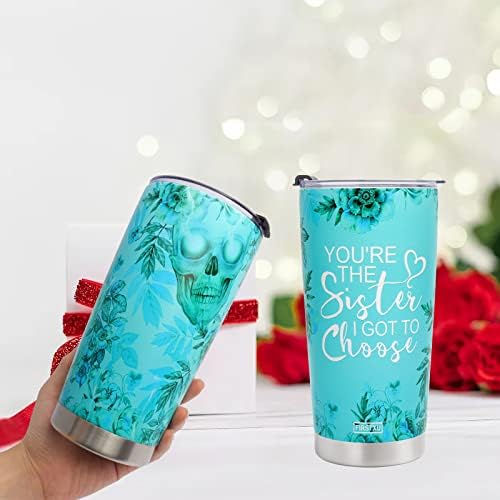 FirstXu Irmã Presentes da Irmã Skull Tumbler Cup 20oz - Idéia de presente de Natal Irmã Creative Gift Skull, Soul Sister, Big Sister Gifts Funny Friend Gift Skull Skull Skull Tumbler