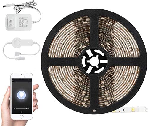 Luzes de tira LED de 16,4 pés Torchstar, trabalho com Alexa, controle de aplicativos de telefone inteligente, luz flexível