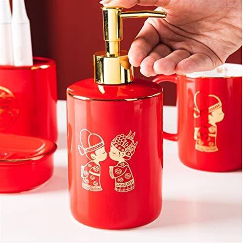 BKDFD Red Casal Labar da boca Copo de produtos de higiene pessoal Definir cilindro de dente de vaso sanitário doméstico Copo escoving