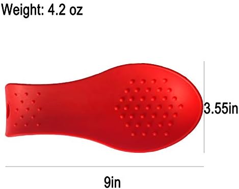 Areax Silicone Spoon Rest Surfol de silicone de tamanho maior, descanso de colher para balcão da cozinha, lava -louças seguro, fácil de limpar, pendurar design de orifício, vermelho