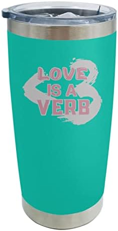 Ymah 20 oz garrafa de água do dia dos namorados Canecas de café Love é uma garrafa de água de viagem verbal com palha de 20 onças de