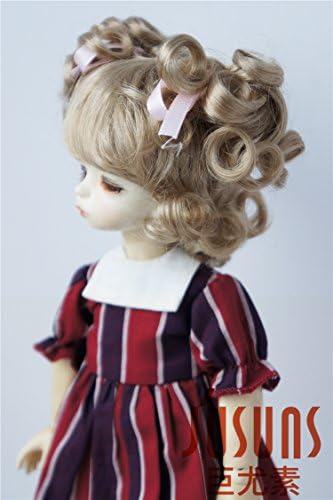 JD011 6-7 '' 16-18cm marrom encantador bjd perucas 1/6 yosd sintéticas mohair boneca de boneca