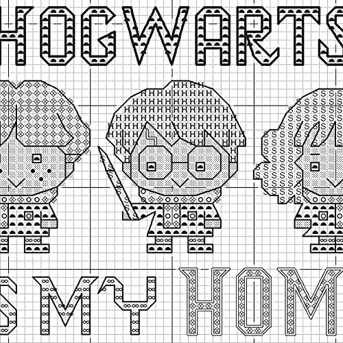 Dimensões 72-76913 Hogwarts Harry Potter Kit de ponto cruzado para iniciantes, 6 d, 14 cnt. Ivory Aida, 5pcs