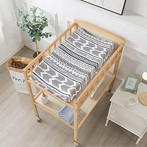 Nordic Stripes Conjunto de roupas de cama de berço de menino de 3 peças - colcha de algodão, lençol de berço, cobertura da almofada:
