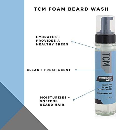 Lavagem de barba de espuma masculina do TCM para limpeza de cabelo facial, condicionamento e amolecimento