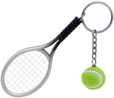 LioBo 12pcs Mini Tennis Racket Keychain, Keychains esportivos, pendente de anel -chave, presentes de tênis para meninos meninas amigas namorado namorado namorado namorado