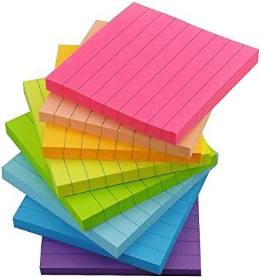 Notas pegajosas alinhadas 3x3, 8 coloras coloridas coloridas, 8 almofadas/pacote, 80 folhas/almofada, blocos de notas