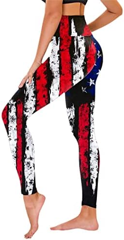 American Flag Leggings Controle American Flag Tizes calças elásticas