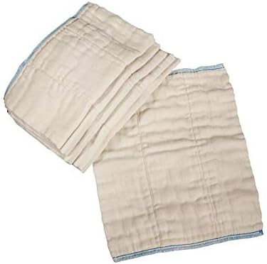 Pacote de fraldas de pano preliminar oscozy - 5 dúzias de prefolds branqueados e 8 tampas de fraldas de tamanho único. Todas