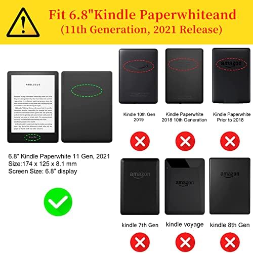 Caso para Kindle Paperwhite 11ª geração 6.8 ”, capa de couro PU durável com despertar/capa de sono para o Kindle