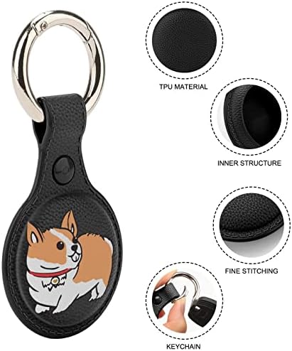 Suporte de cachorro corgi para airtag anel de chave tpu tag de capa de proteção de proteção para carteira de bagagem de carteira