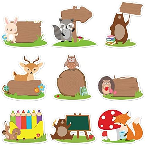 45 peças Cutaduras de amigos de animais da floresta, criaturas da floresta Decoração da sala de aula florestal para