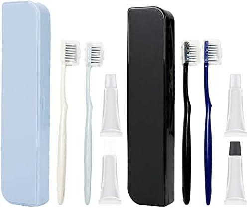 Kit de escova de dentes de viagem shxxyljh, coberturas de escova de dentes, escova de dentes, escova de dentes macio, coletor de pasta de dente. Para adultos adolescentes crianças crianças