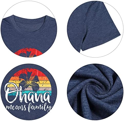 MyHalf Ohana significa camisa de família Mulheres camisa havaiana T-shirts de praia Férias de verão Tops de manga curta
