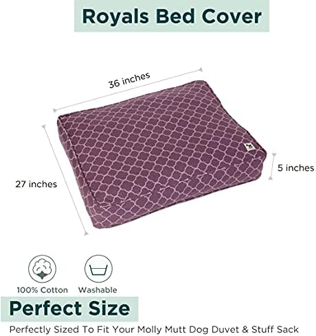 Molly Mutt enorme capa de cama de cachorro - Romeu & Juliet Print - mede 36 ”x45” x5 ” - algodão - durável - respirável - sustentável - capa de cama de cachorro lavável para máquina para máquina