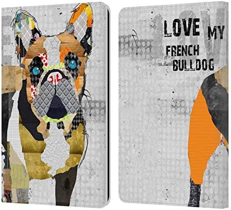 Caixa de cabeça projeta oficialmente licenciado Michel Keck French Bulldog Dogs 4 Livro de couro Caixa de carteira compatível com Kindle Paperwhite 1/2 / 3