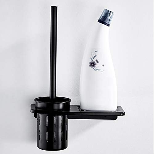 N/um suporte de escova de vaso sanitário preto suporte de escova de vaso sanitário com parede de limpeza de banheiro montada em parede suporte de ferramenta de ferramenta