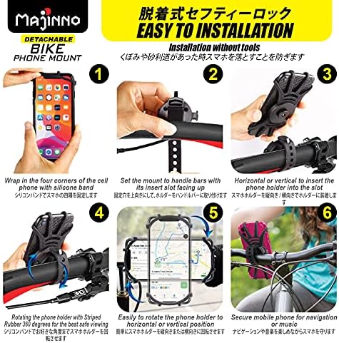 Portador de telefone de bicicleta portador de telefone para bicicleta 360 ° Rotação e destacável Motocicleta de moto de moto de moto
