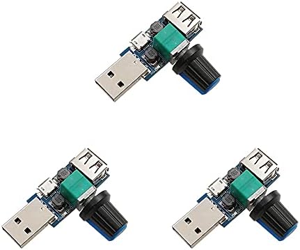 Treedix mini regulador de velocidade do ventilador USB, velocidade do vento e regulador de volume de ar DC 5V Fan Governador USB DC 4-12V a 2,5-8V Regulador Speed ​​Control Knob com interruptor