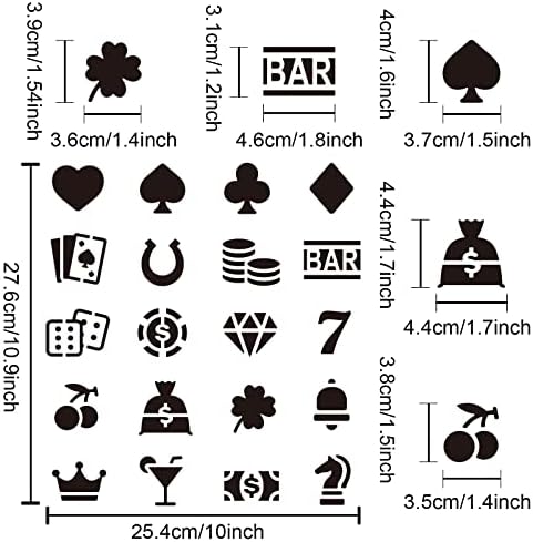 MayJoyDiy Playing Card Stencils 11,8 × 11,8 Pintura Cartão de jogo, tornando estêncils reutilizáveis ​​Diamond Heart Padrão