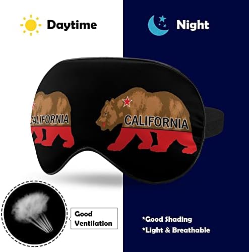 California urso máscara de sono macia máscara ocular portátil com cinta ajustável para homens mulheres