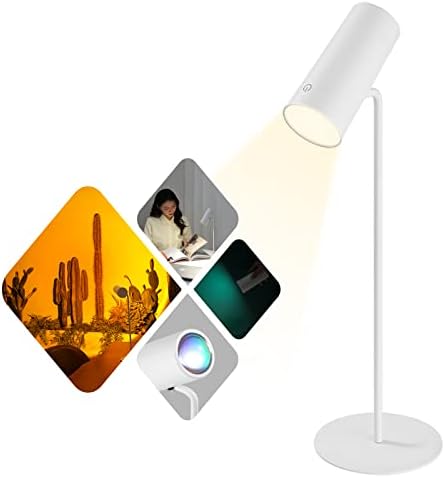 Lâmpada de mesa recarregável Lâmpada multifuncional Lâmpada portátil Lâmpada de projeção de projeção 2000mAh por 10 a 50 horas LED LED PORTATE Touch sem fio Lâmpada Dimmível Adequado para o quarto do quarto Office Melhor presente