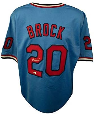 Lou Brock autografou o St. Louis Cardinals Jersey de beisebol azul personalizada - JSA COA