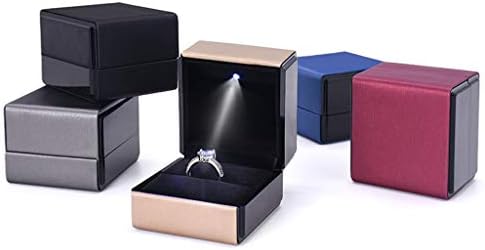 Brincos do diário Brincos de Stoarge, LED Light Square Jewelry Rings Organizer Display